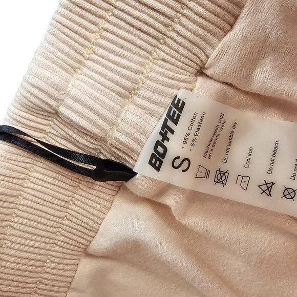 Bo+Tee Womens Ribbed Wide Leg Pull On Pants, Thick, Lined, Cream Pink,Size Small - Picture 7 of 8